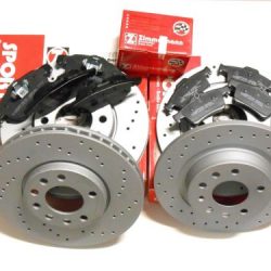 Brzdná sada komplet predná + zadná dierované kotúče OPEL VECTRA C GTS