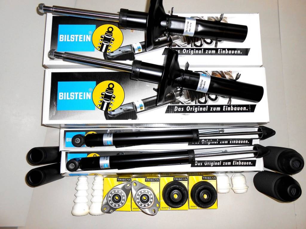 Sada tlmičov, uloženia tlmiča, dorazov a prachoviek komplet VW GOLF 4 IV + TDI