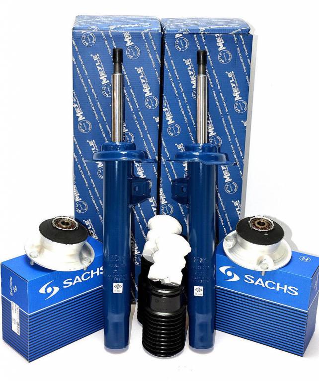 2x tlmiče, uloženie tlmiča, dorazov a prachoviek predné Meyle BMW 320 328 330 E46