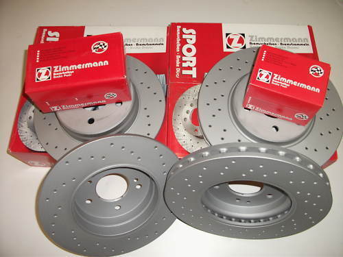 Brzdná sada predná + zadná komplet športové dierované kotúče ZIMMERMANN FIAT STILO 2,4 20V
