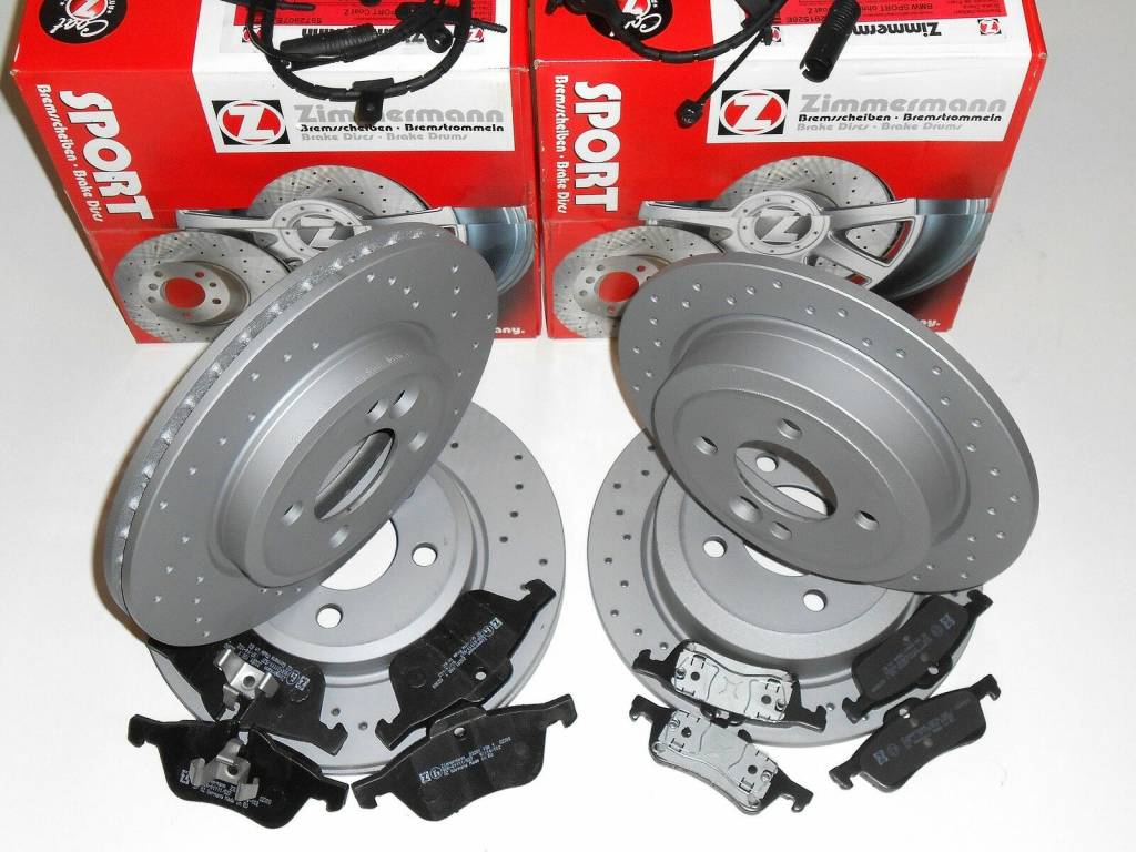Brzdná sada predná + zadná športové dierované kotúče Zimmermann MINI ONE + COOPER