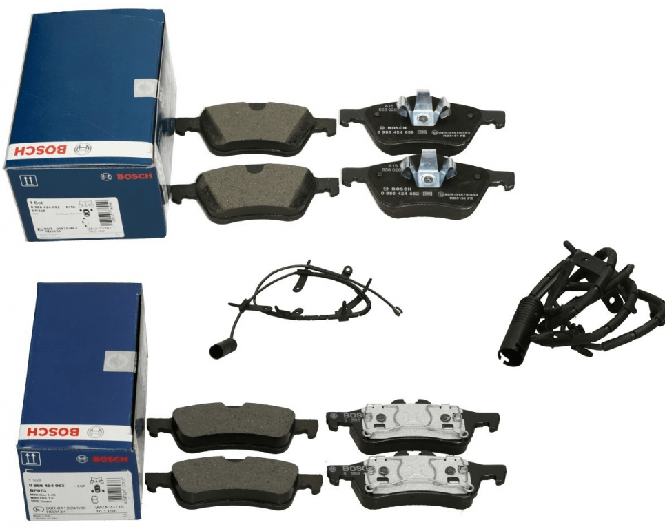 Brzdové platničky komplet predné + zadné Bosch MINI R50 R52 R53