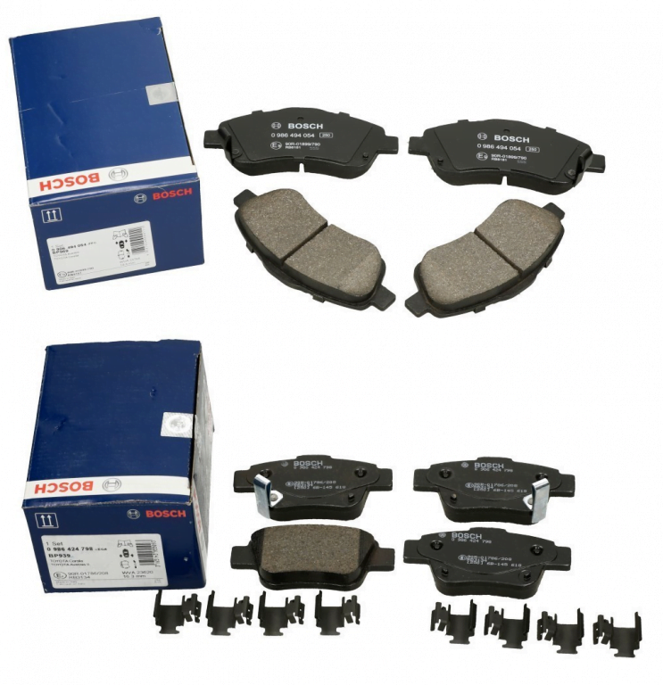 Brzdové platničky predné + zadné Bosch TOYOTA AVENSIS T25