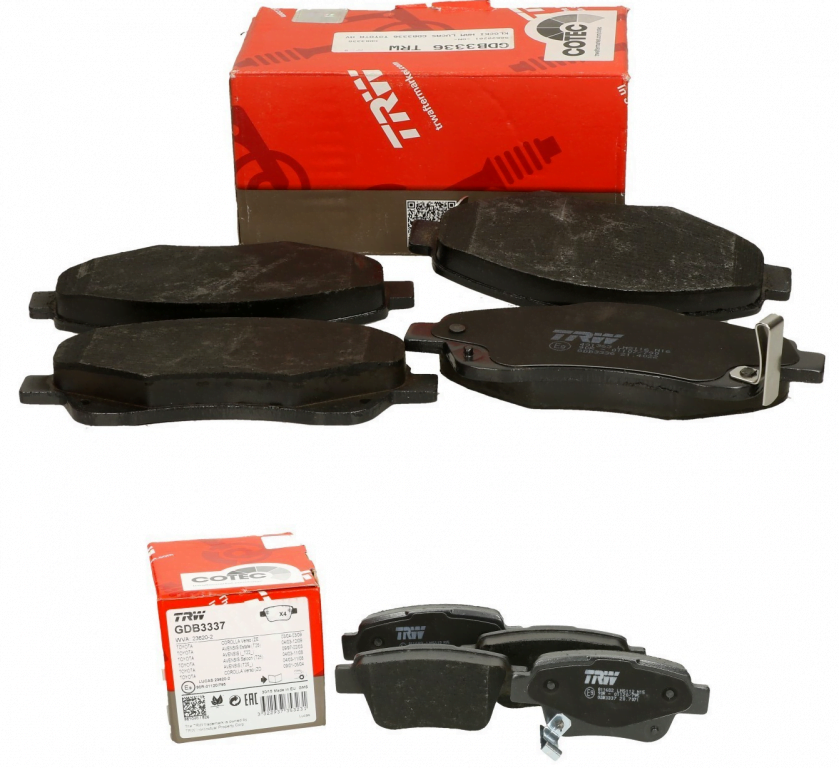Brzdové platničky predné + zadné TRW TOYOTA AVENSIS T25