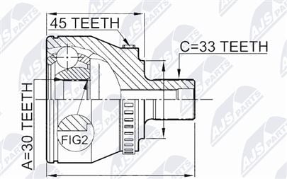 Homokinetický kĺb predný vonkajší Audi, VW, Skoda