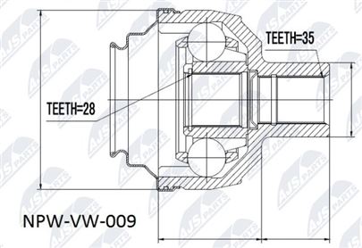 Zásuvný hnací hriadeľ pravý VW, Ford, Seat