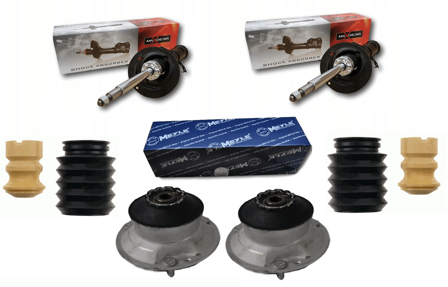 2x tlmiče predná náprava + sada prachoviek a dorazov MAXGEAR BMW 5er E39