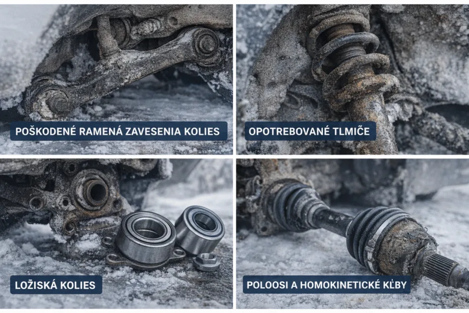 Poskodene podvozkove diely v zime